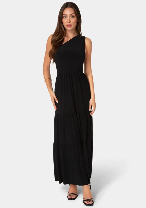Jersey One Shoulder Tiered Maxi Dress made by Jump
