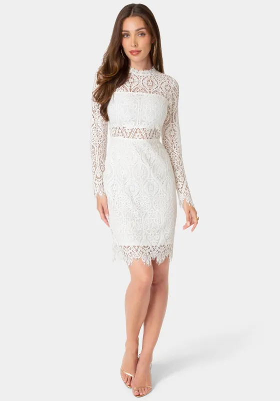 Bandeau Scallop Lace Pencil Dress made by Jump
