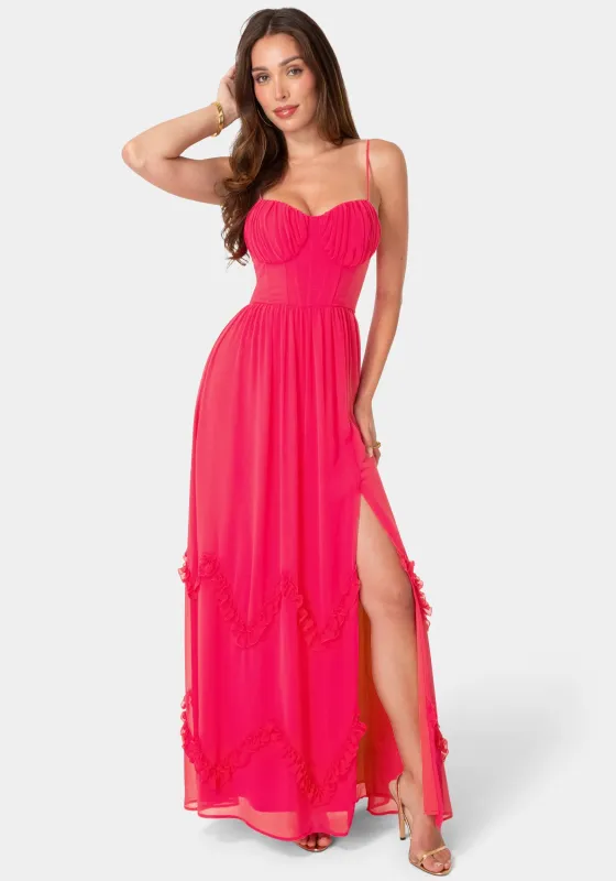 Soft Ruffle Corset Maxi Dress made by Jump