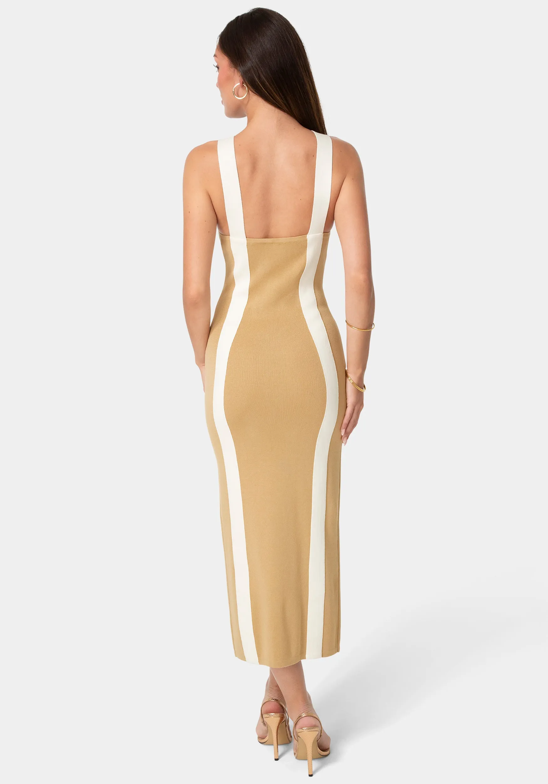 Sweater Contrast Halter Maxi Dress sold by Bebe product image thumbnail 3