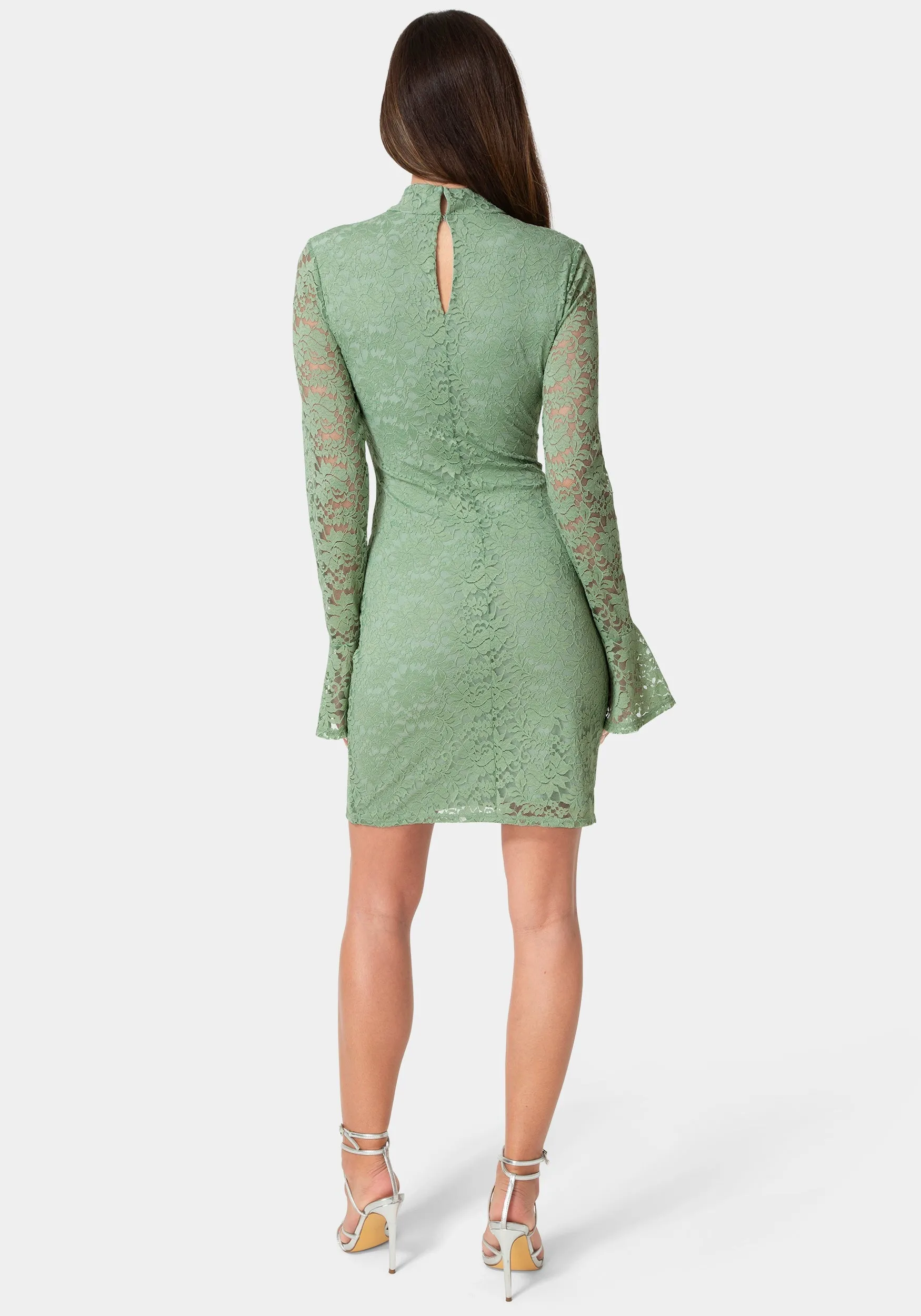 Lace Bell Sleeve Slim Dress sold by Bebe product image thumbnail 3