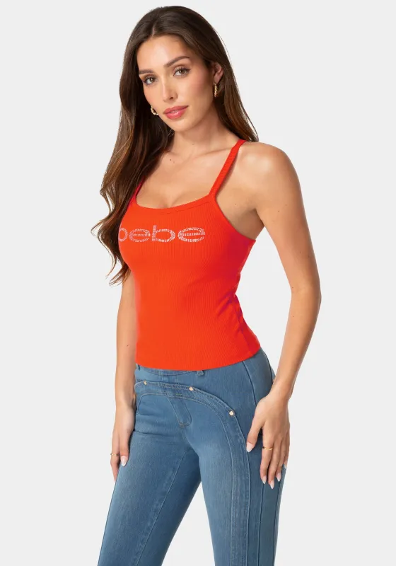 Bebe Logo Racer Back Rib Tank made by TC