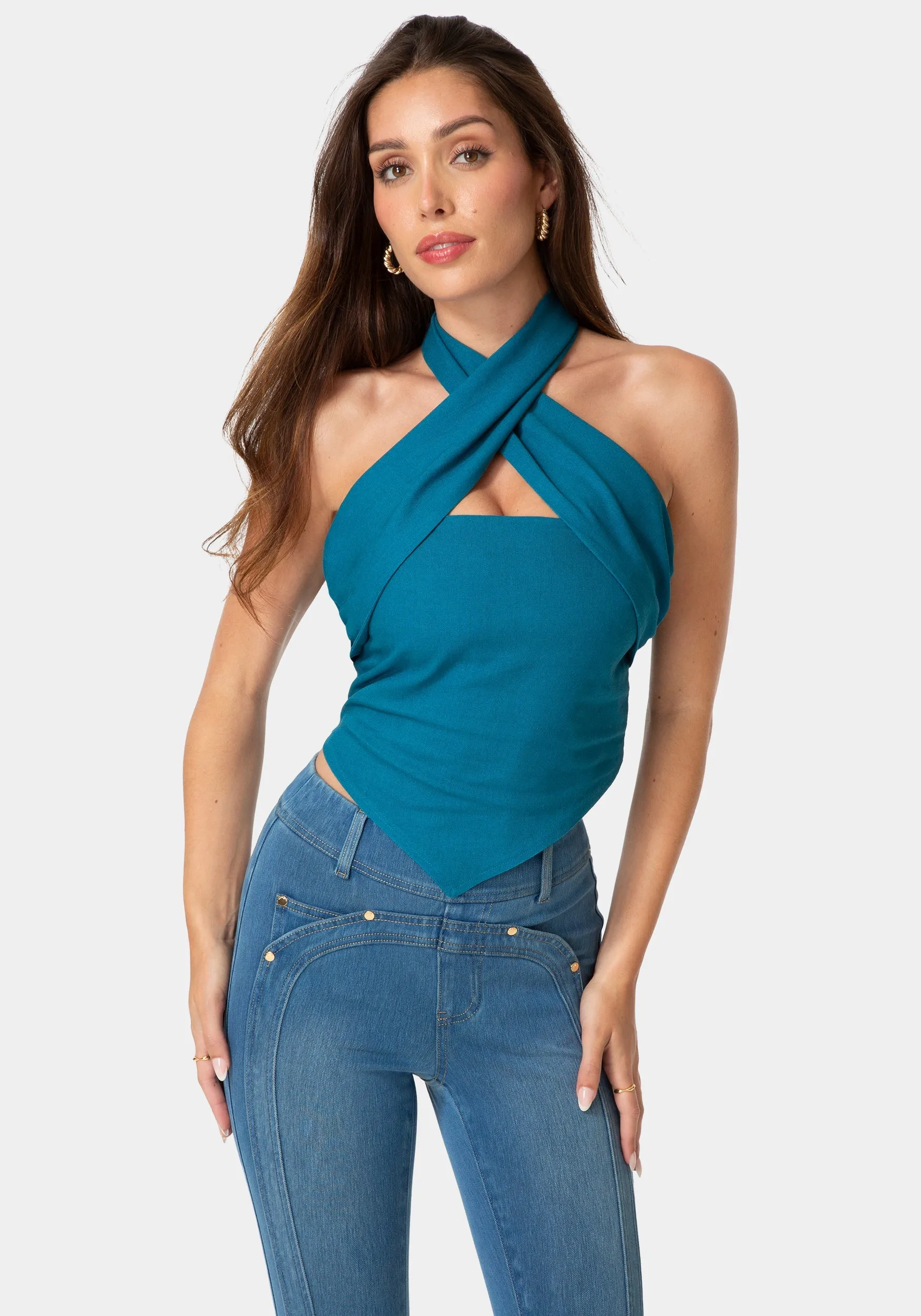 Versatile Scarf Linen Top sold by Bebe product image thumbnail 3