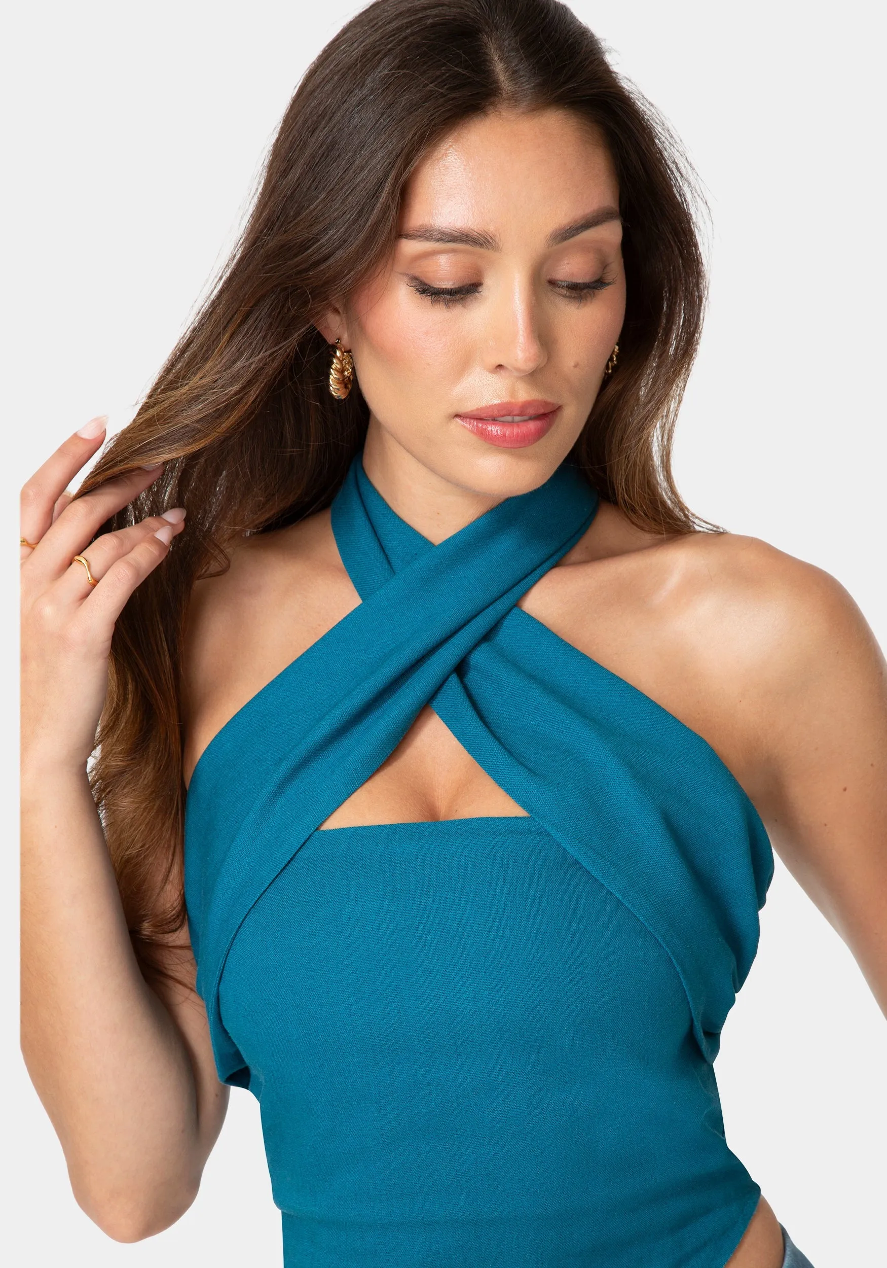 Versatile Scarf Linen Top sold by Bebe product image thumbnail 4