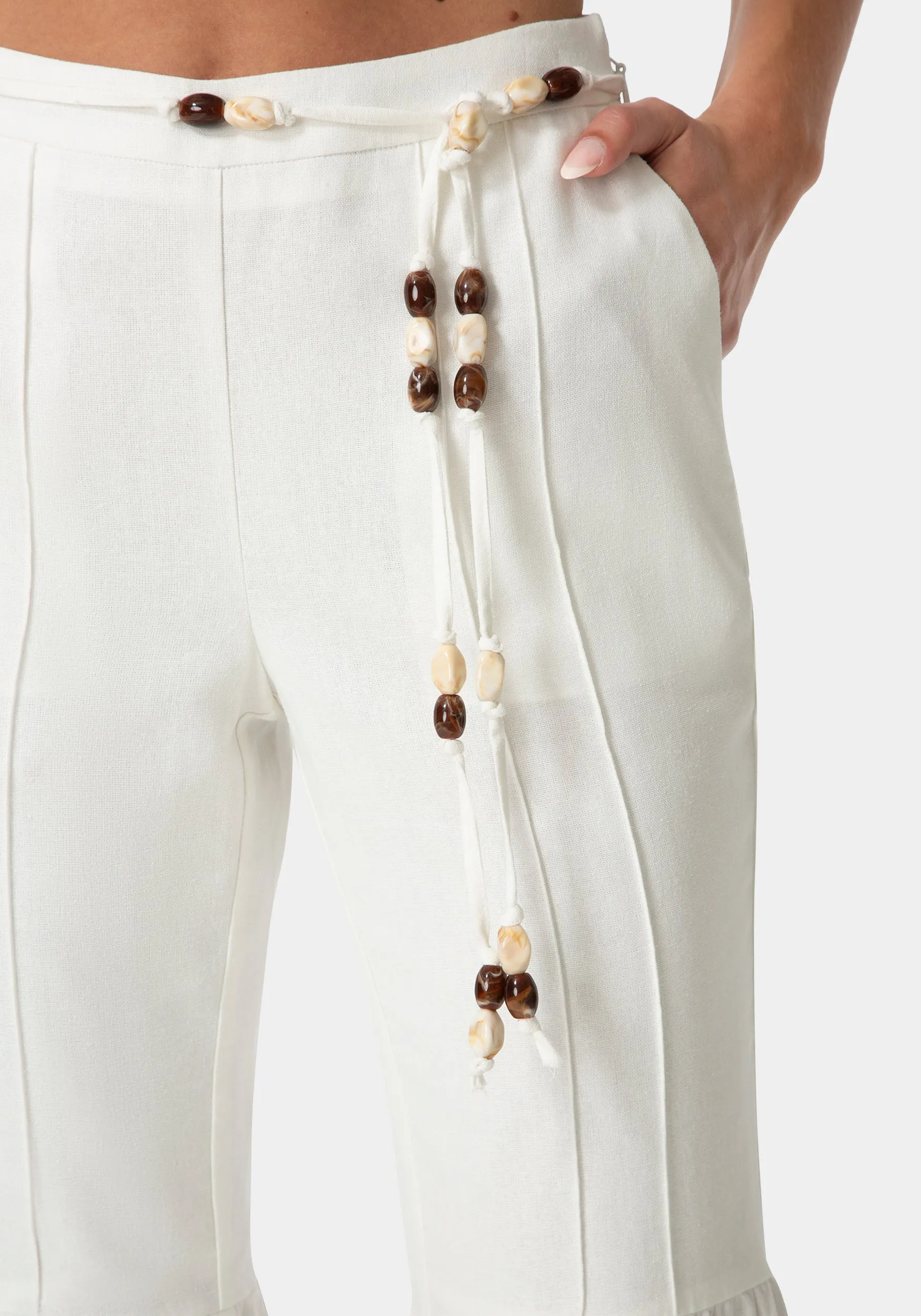 Bell Bottom Linen Pants sold by Bebe product image thumbnail 4