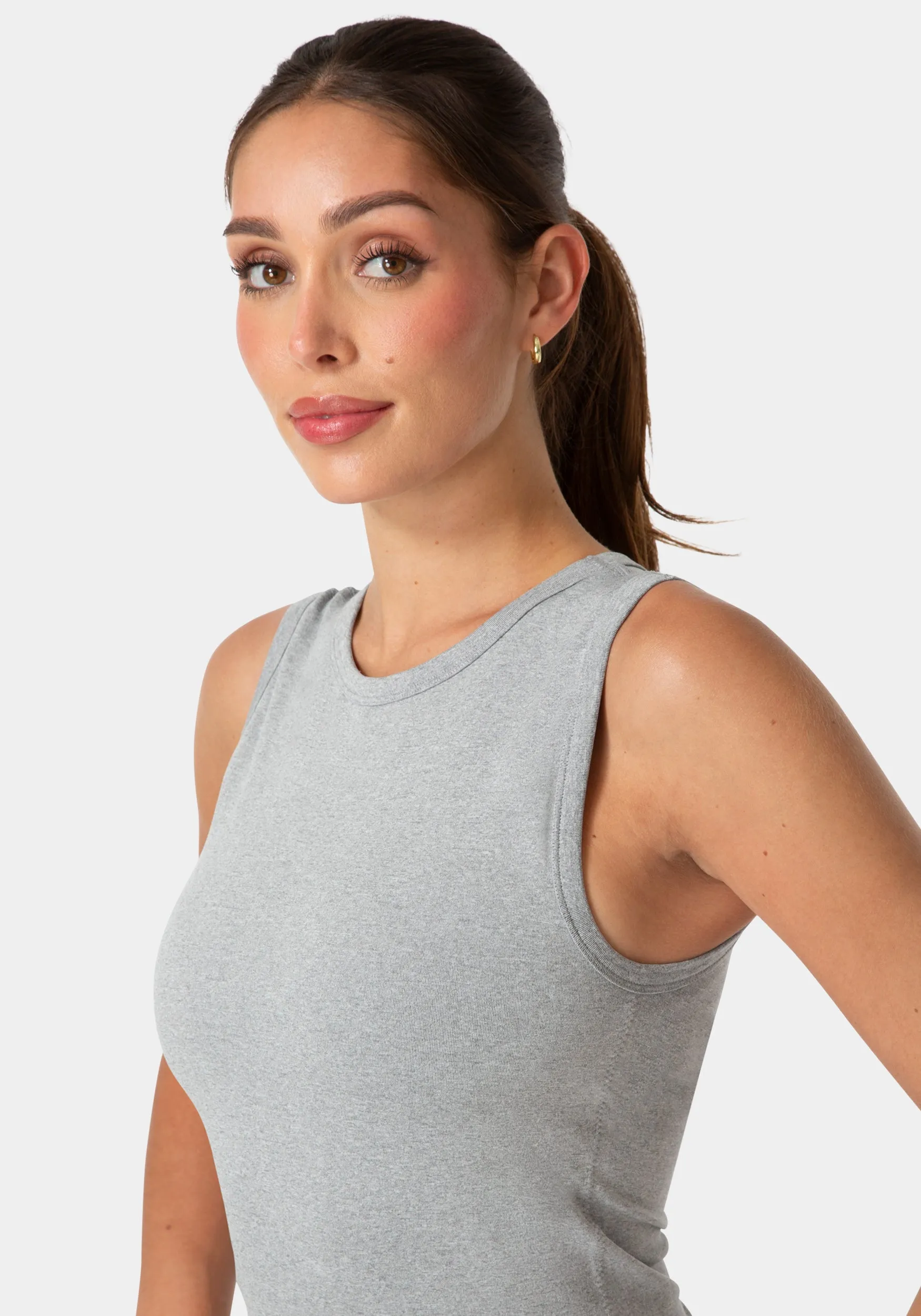 Double Front Seamless Tank With Foil Logo sold by Bebe product image thumbnail 4