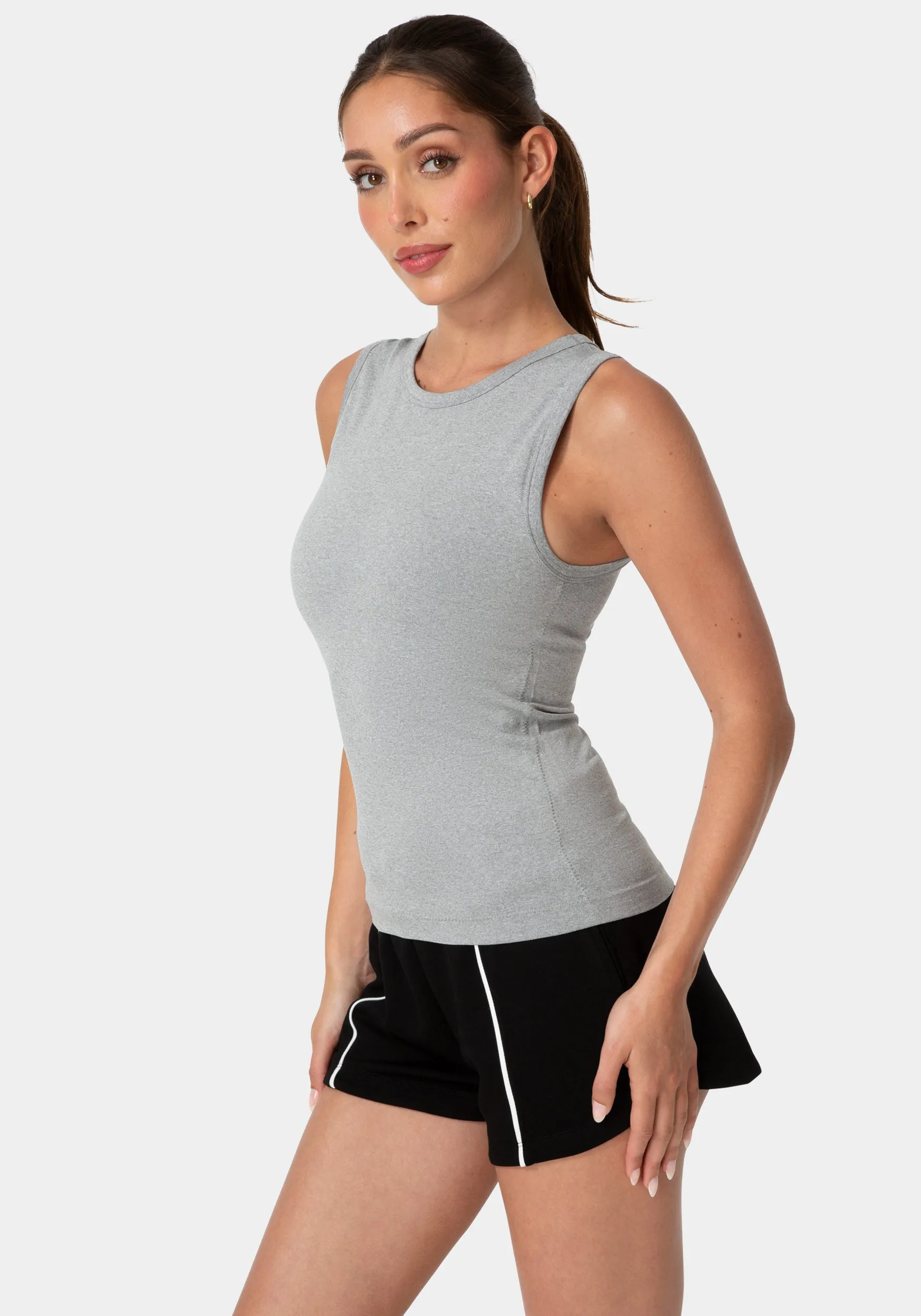 Double Front Seamless Tank With Foil Logo sold by Bebe