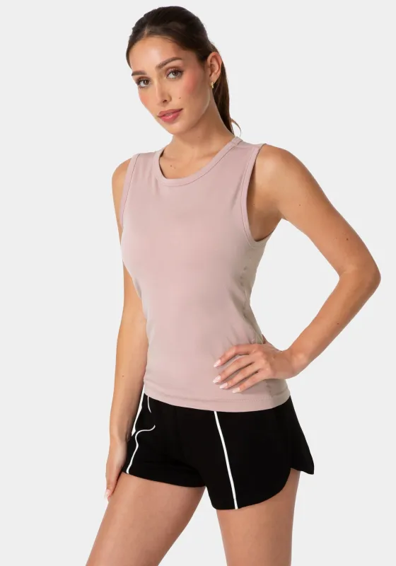 Double Front Seamless Tank With Foil Logo made by Bebe