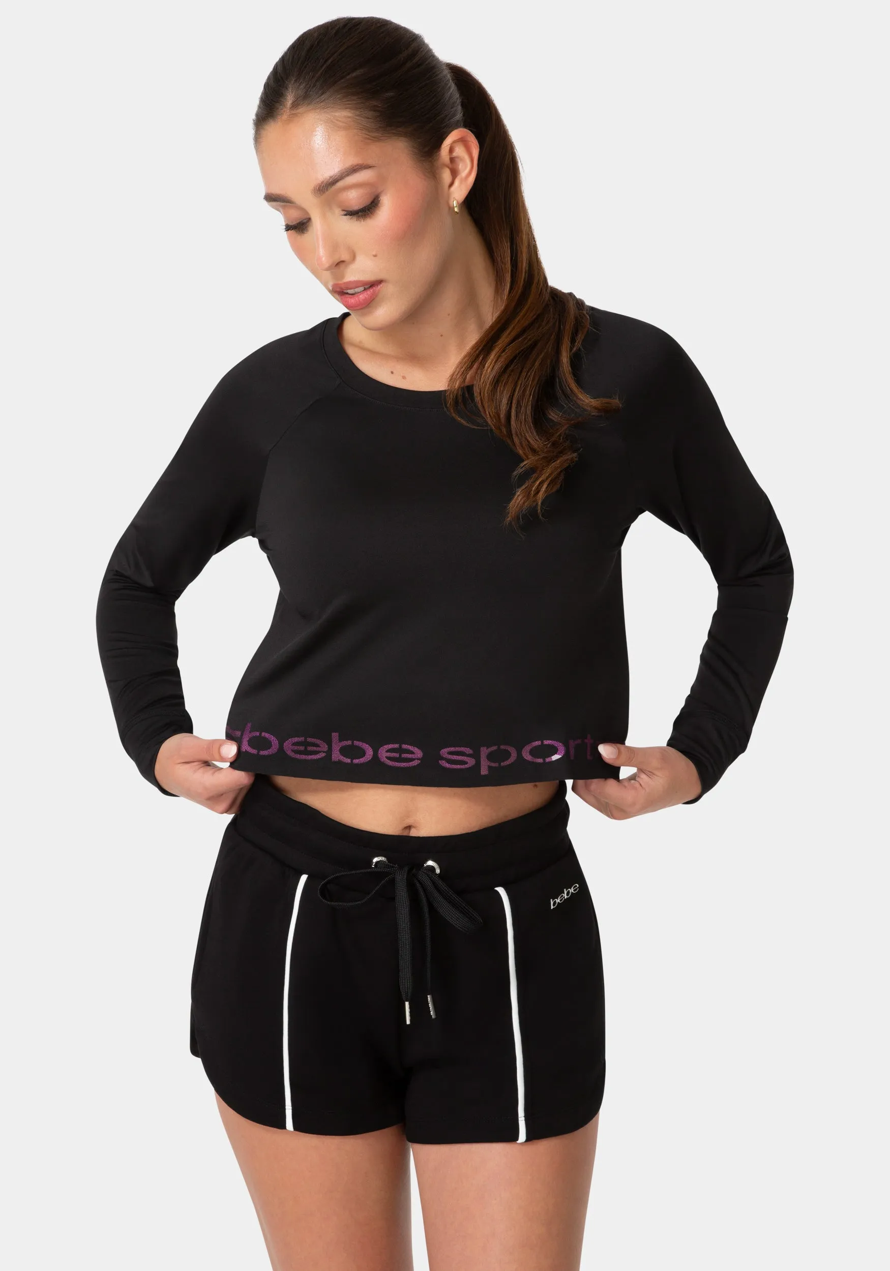 Bebe Sport Long Sleeve Laser Cut Top sold by Bebe product image thumbnail 3