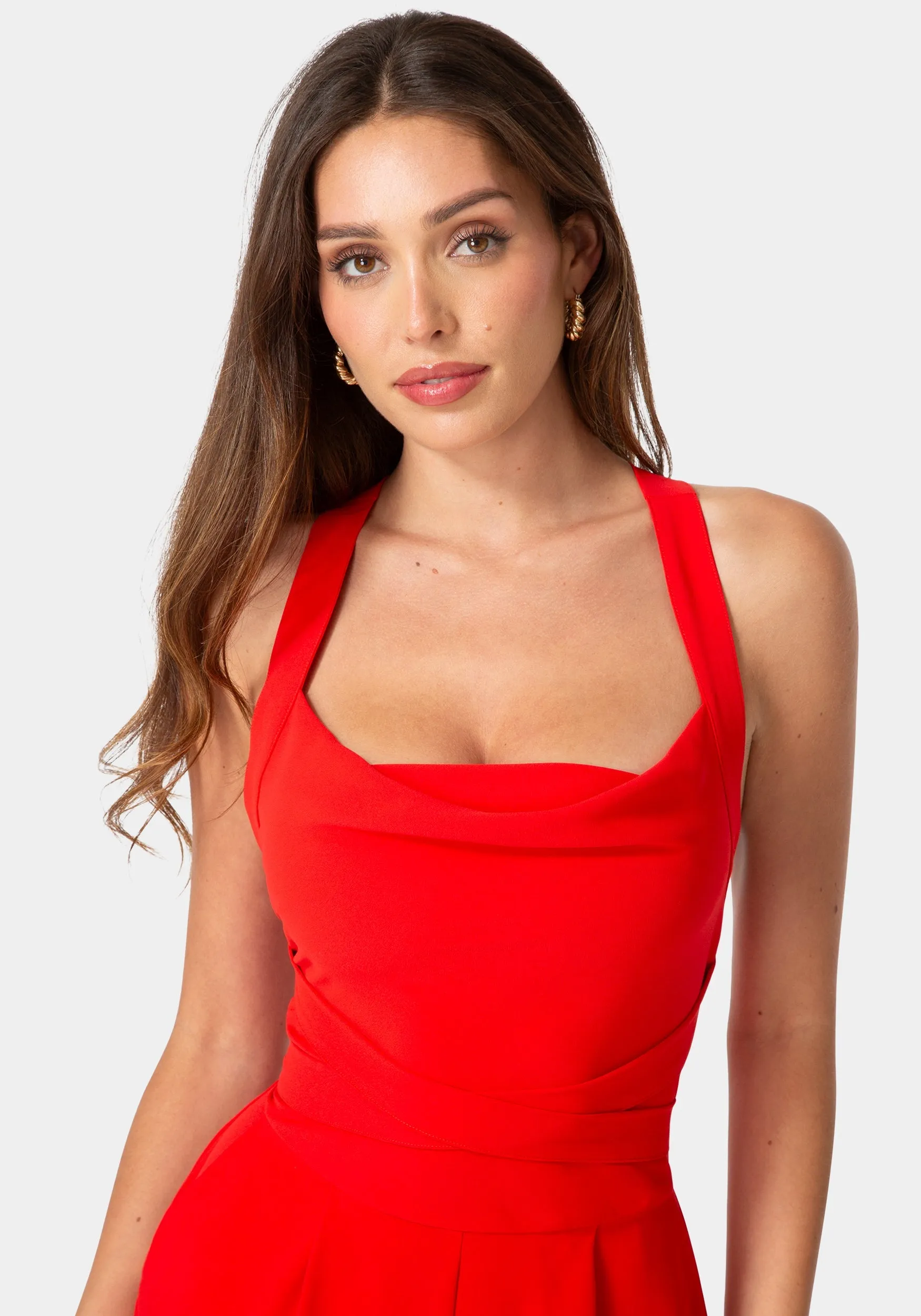Drapey Neckline Flowy Romper sold by Bebe product image thumbnail 3