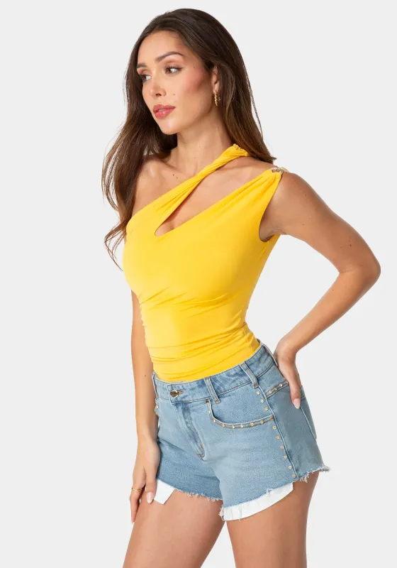 One Shoulder Twisted Top made by TC