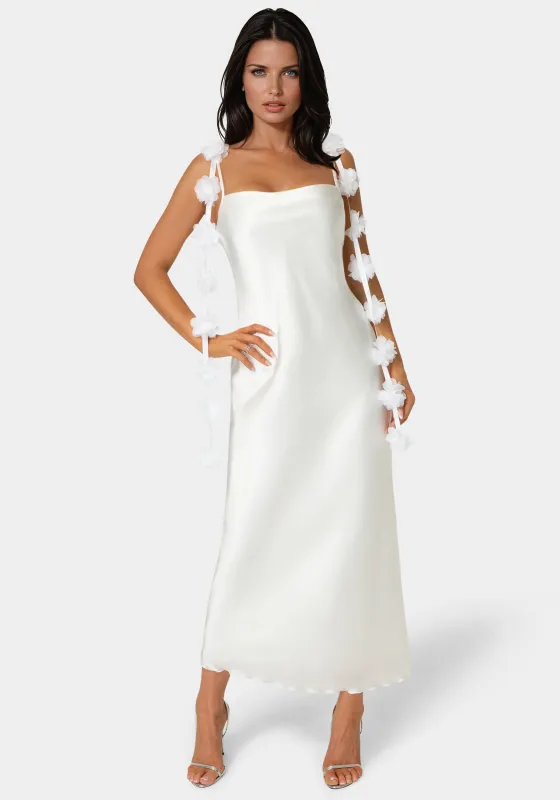 Cascading Floral Satin Maxi Dress made by Jump