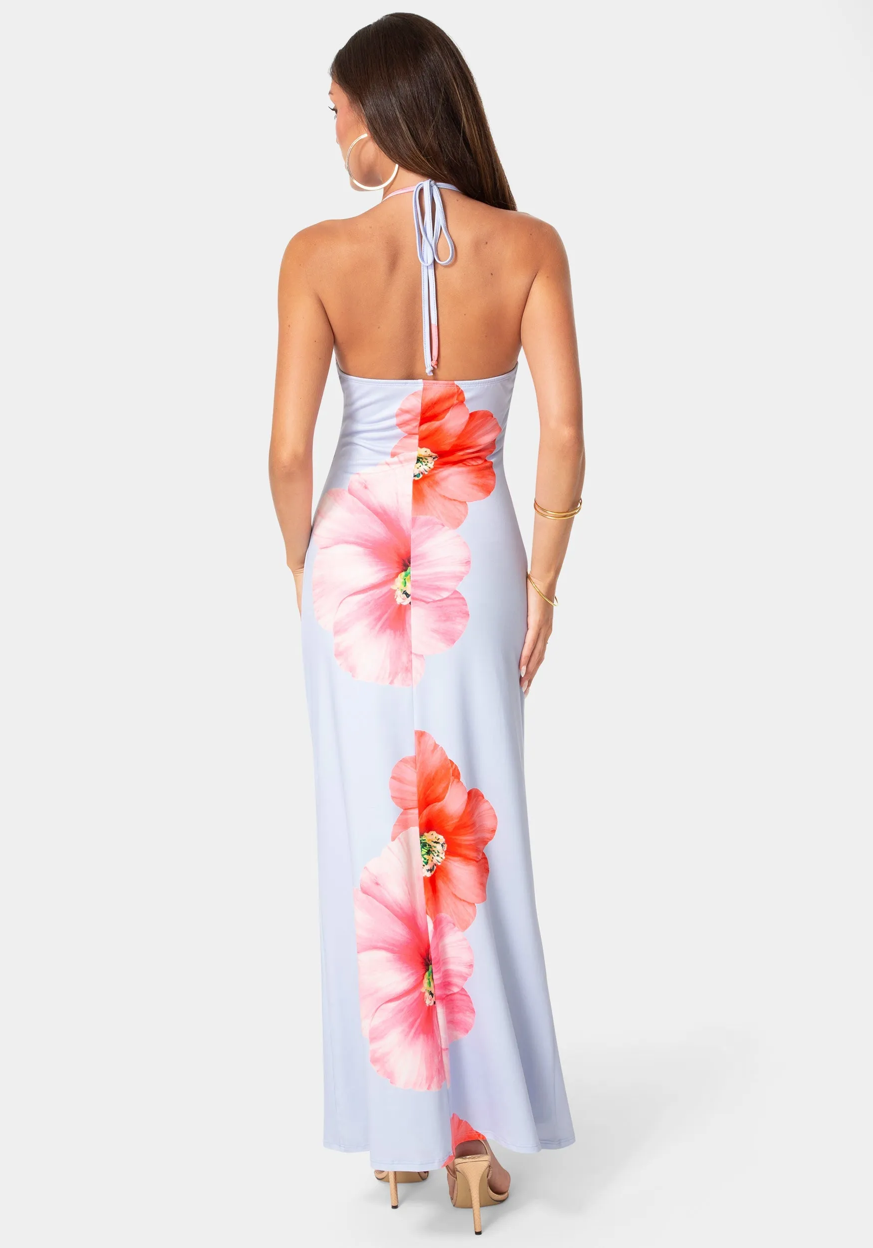 Printed Cowl Halter Maxi Dress sold by Bebe product image thumbnail 3
