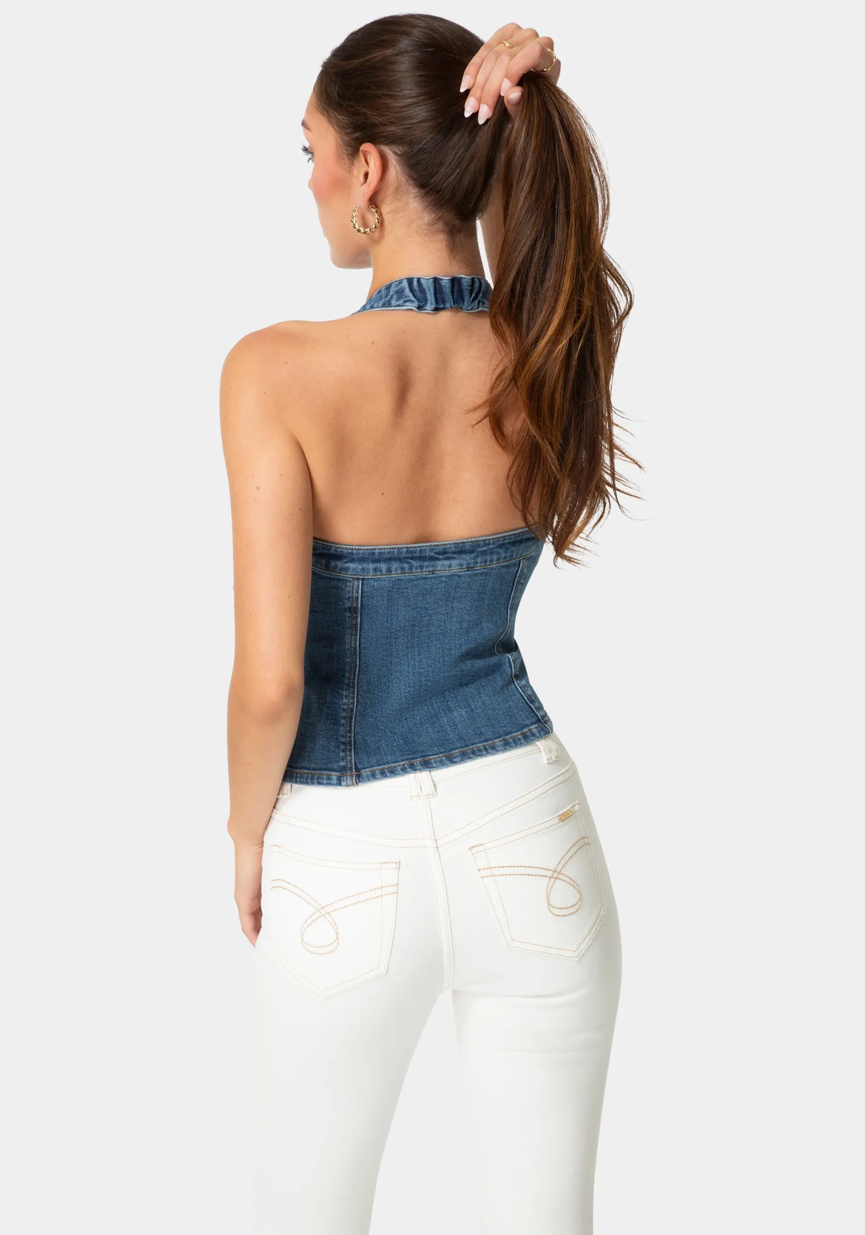 Halter Denim Top sold by Bebe product image thumbnail 2
