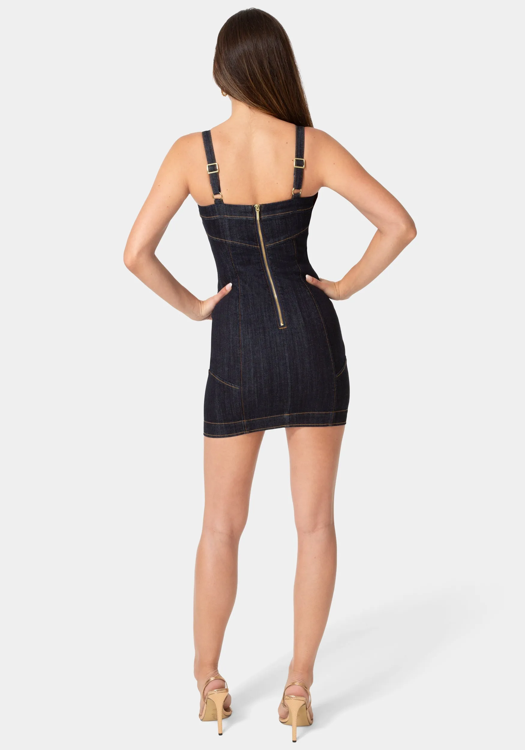 Fitted Mini Denim Dress sold by Bebe product image thumbnail 2