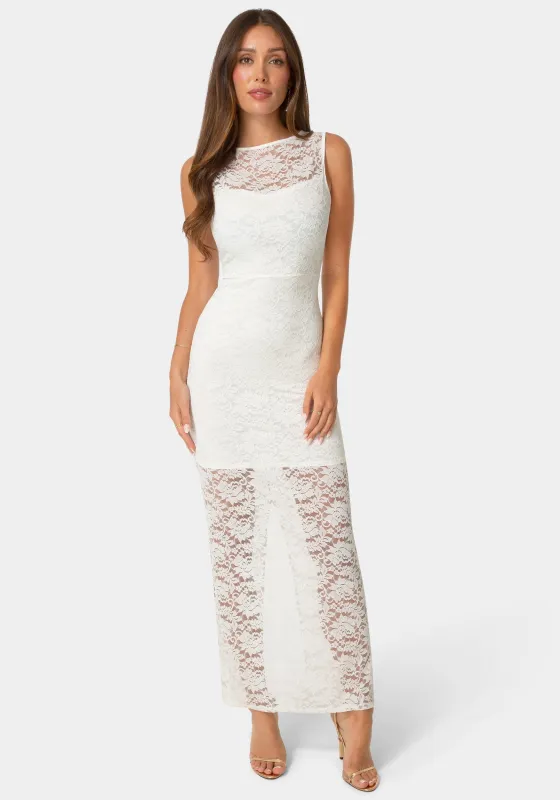 Lace Racer Sleeveless Maxi Dress made by Jump