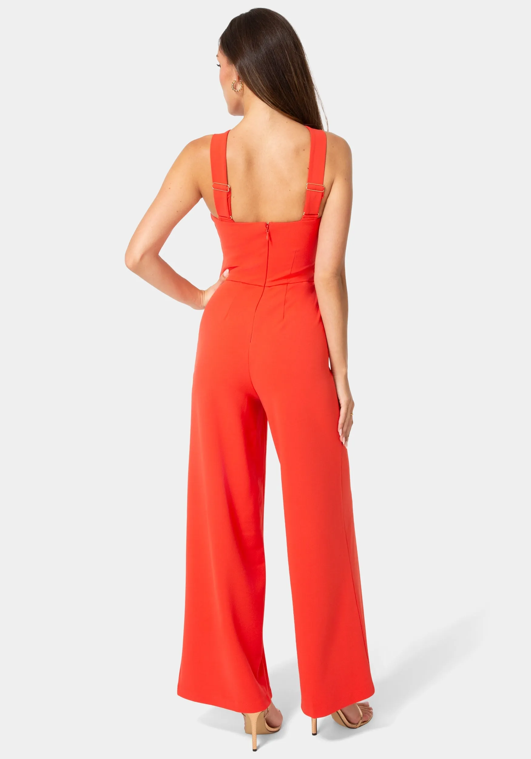 Knit Crepe Twist Wide Leg Jumpsuit sold by Bebe product image thumbnail 2