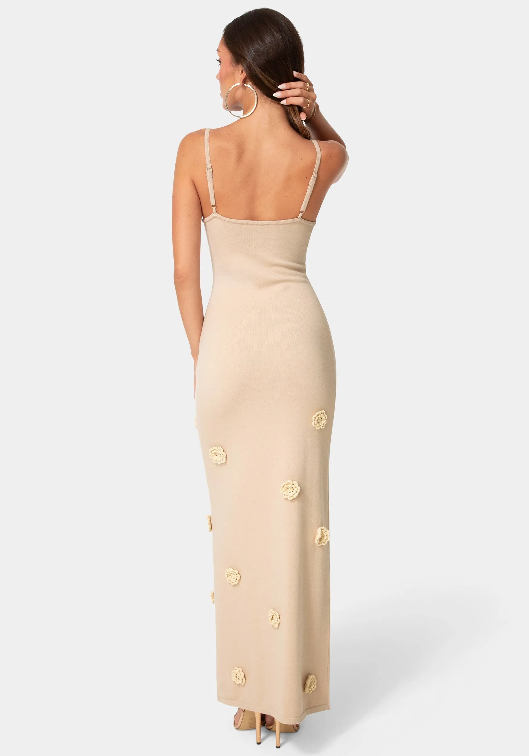 Floral Applique Crochet Maxi Dress sold by Bebe product image thumbnail 3