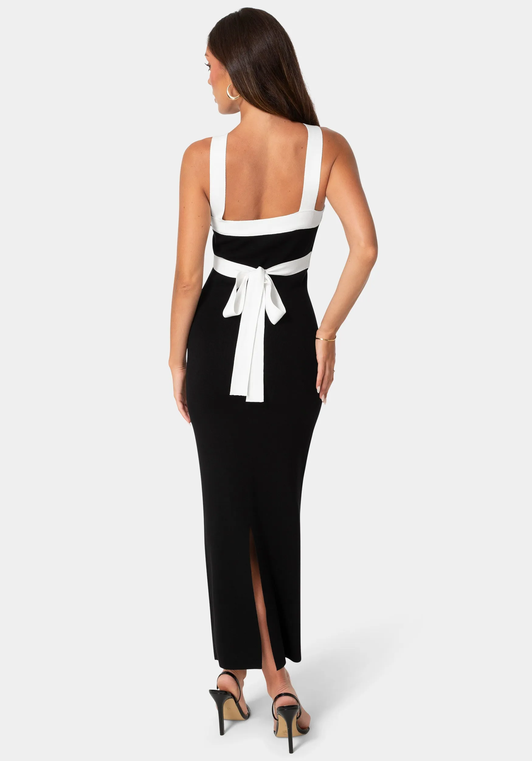 Contrast Cross Waist Midi Dress sold by Bebe product image thumbnail 3