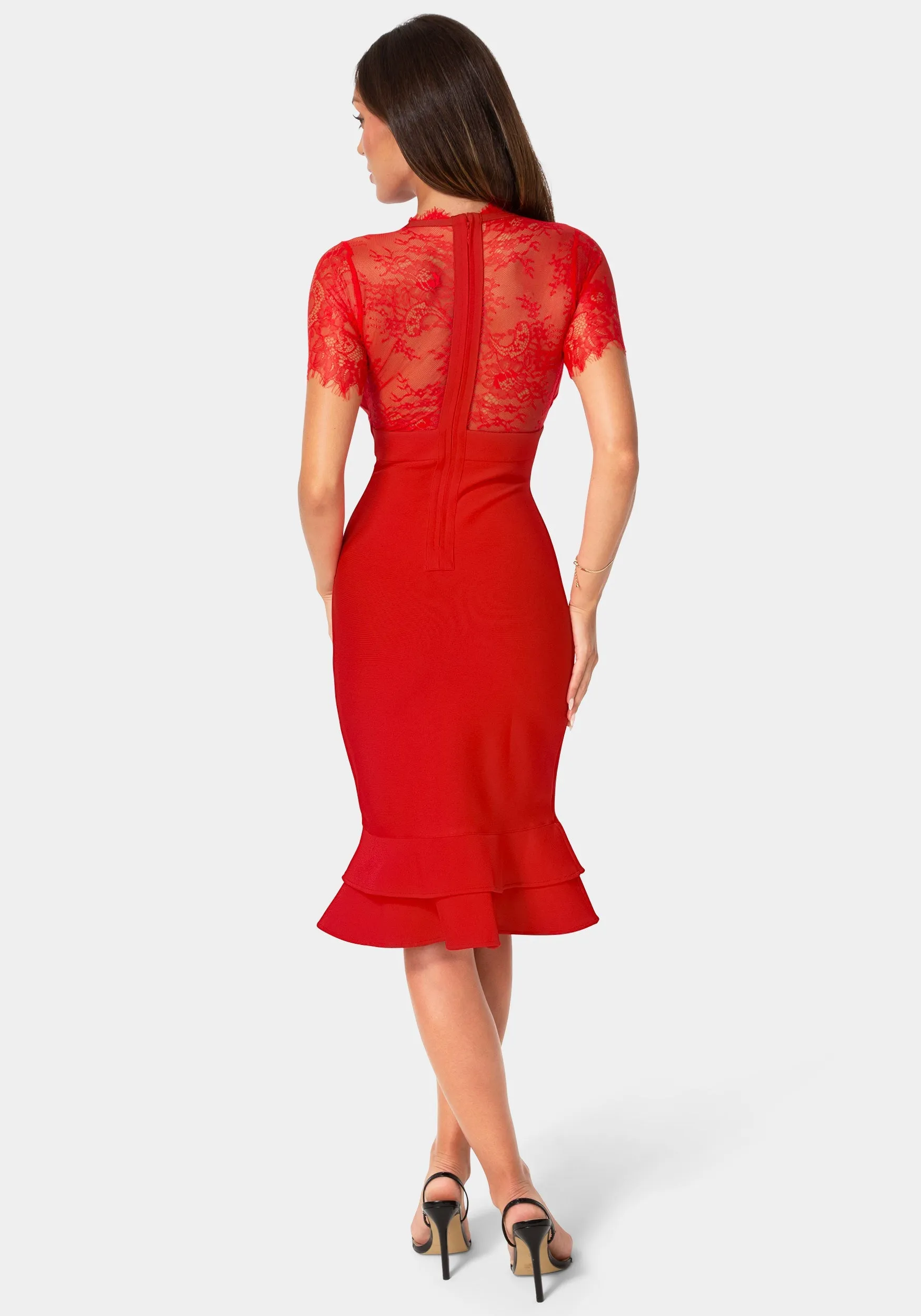 Bandage Dress with Lace Detail sold by Bebe product image thumbnail 3