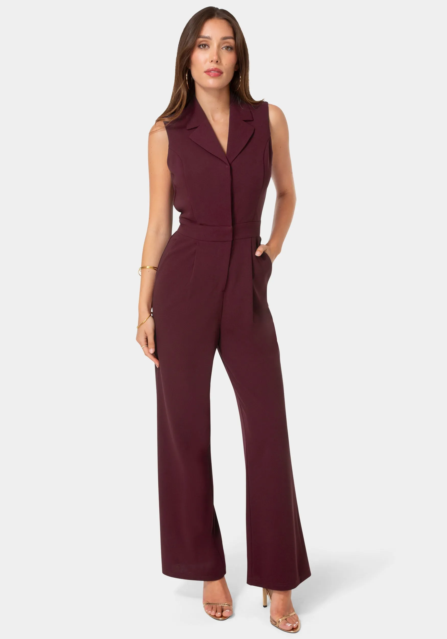 Tuxedo Sleeveless Jumpsuit sold by Bebe product image thumbnail 4