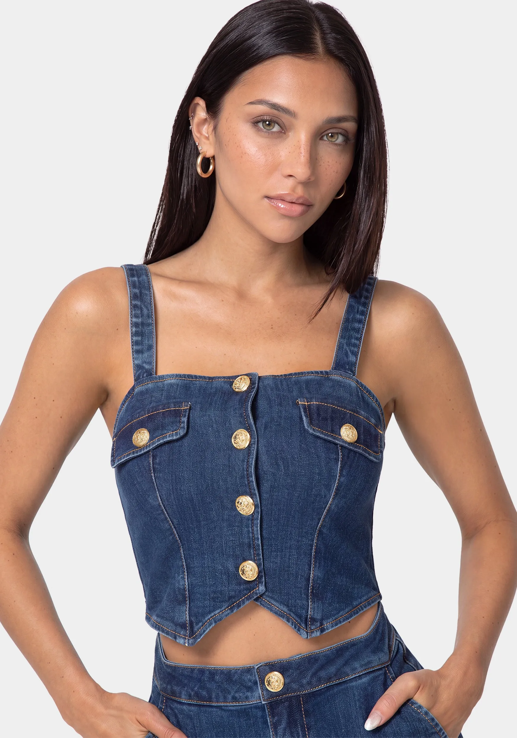 Fooler Denim Romper sold by Bebe product image thumbnail 3