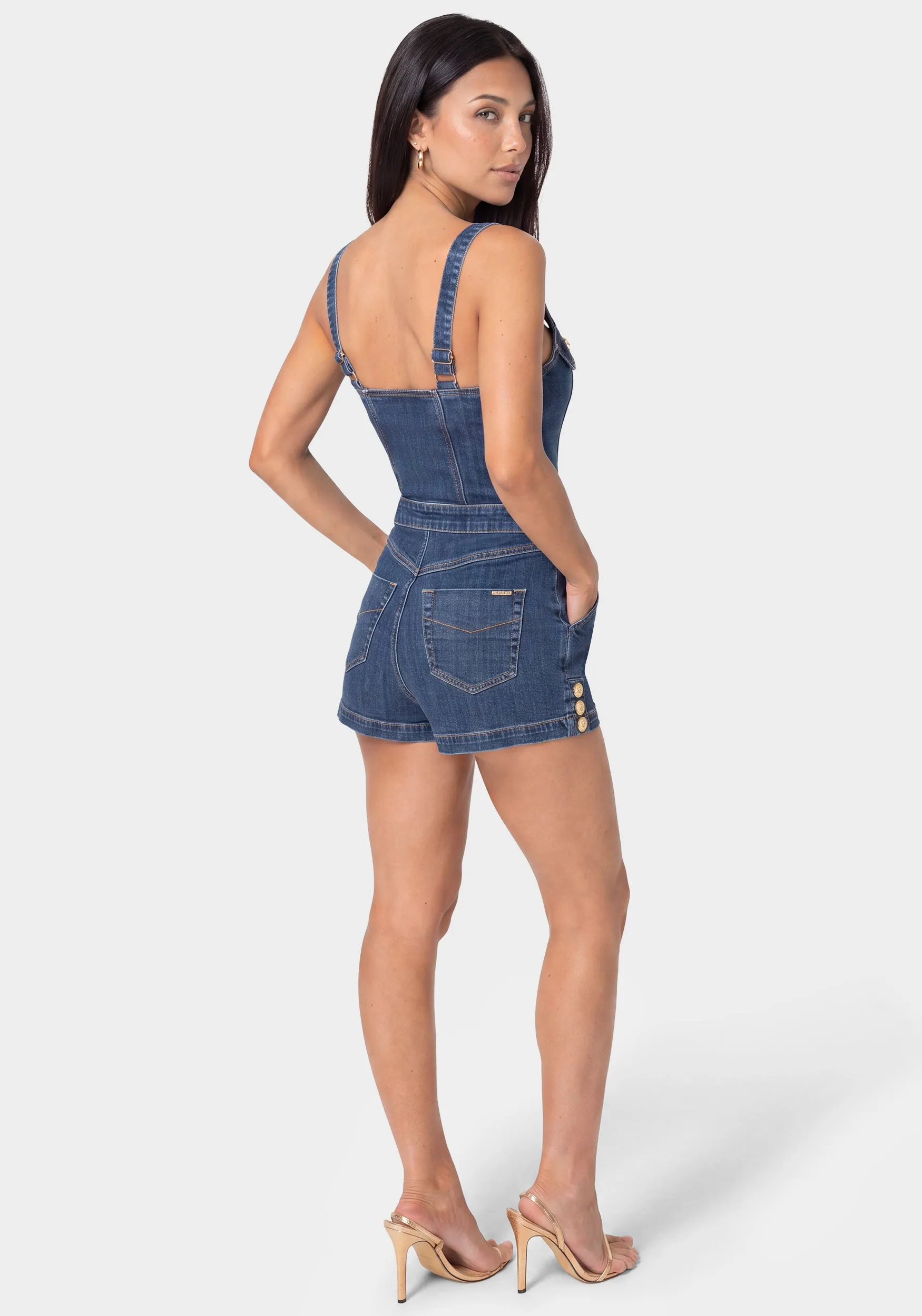 Fooler Denim Romper sold by Bebe product image thumbnail 2