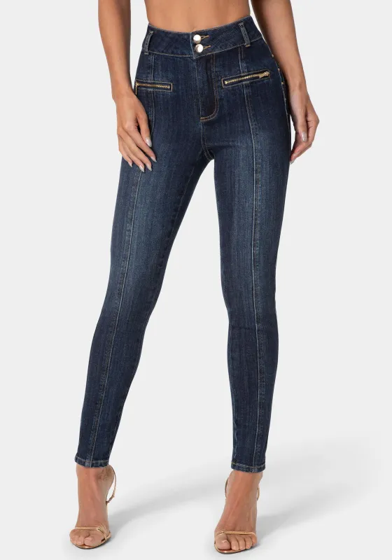 Skinny Zipper Detail Jeans made by TC