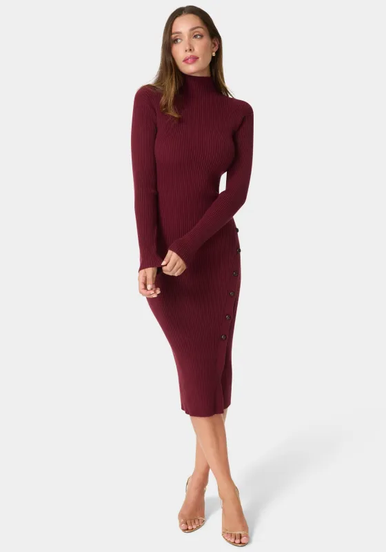 Long Sleeve Mock Neck Sweater Midi Dress made by Jump