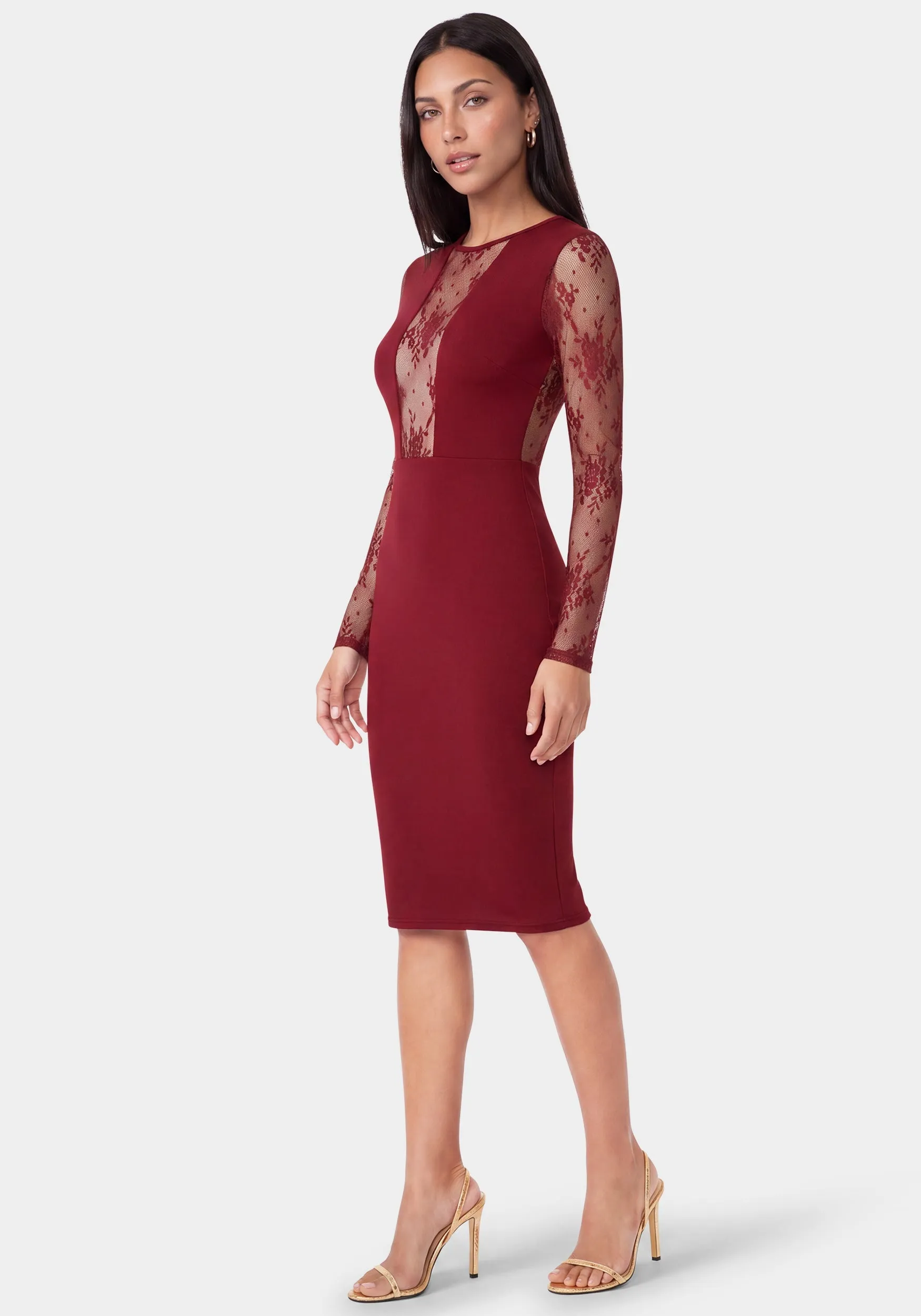 Lace Inset Midi Dress sold by Bebe product image thumbnail 2