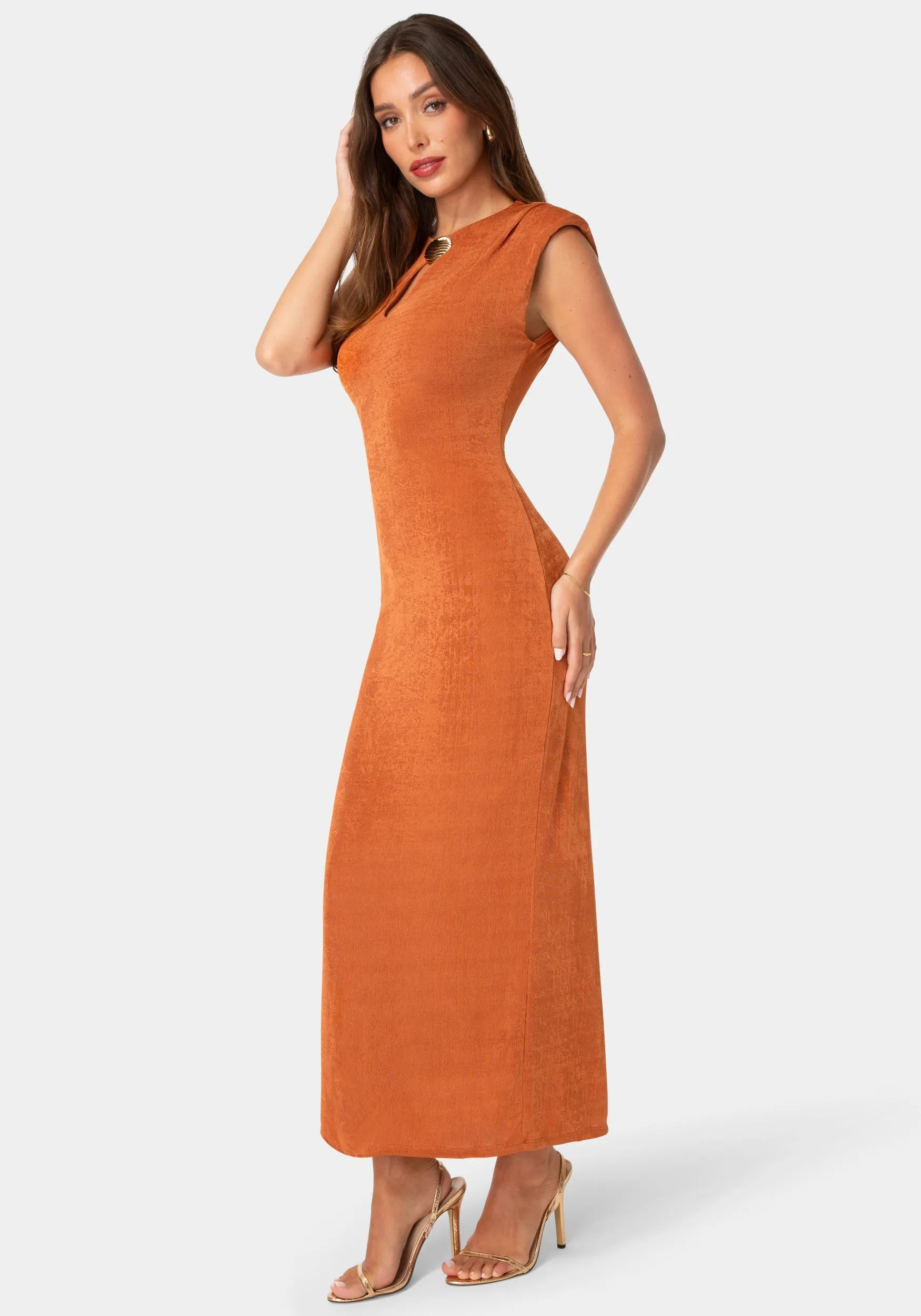 Keyhole Long Sleeve Maxi Dress sold by Bebe product image thumbnail 2