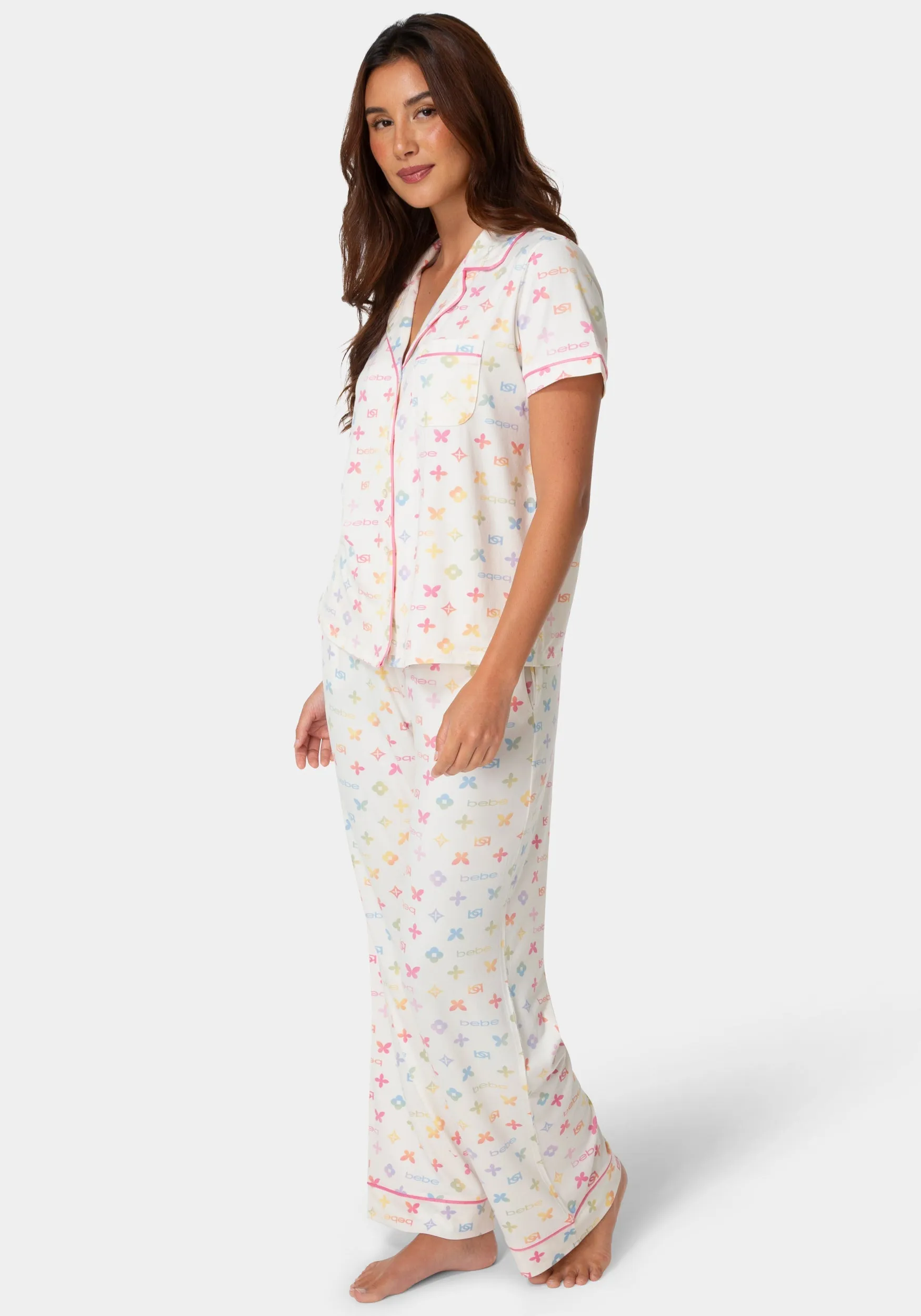 2-Piece Notch Collar Pajama Set - Ivory sold by Bebe product image thumbnail 2