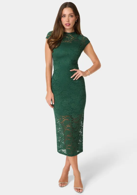 Lace Cap Sleeve Midi Dress made by Jump