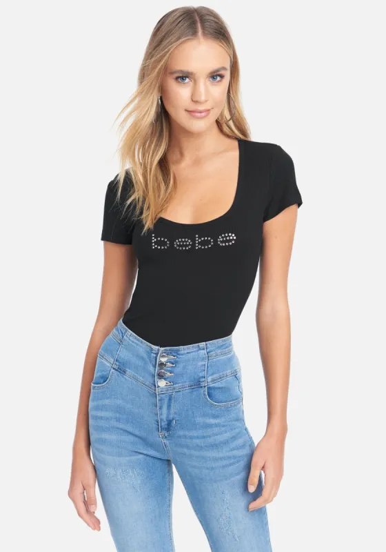 Crystal Logo Round Neck Short Sleeve Tee sold by Bebe