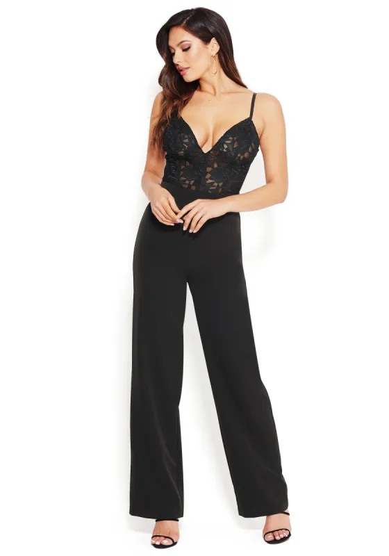 Embroidered Lace Jumpsuit sold by Bebe