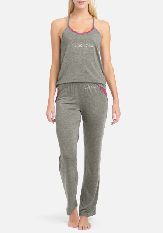 Bebe Lace Contrast Pant Set sold by Bebe