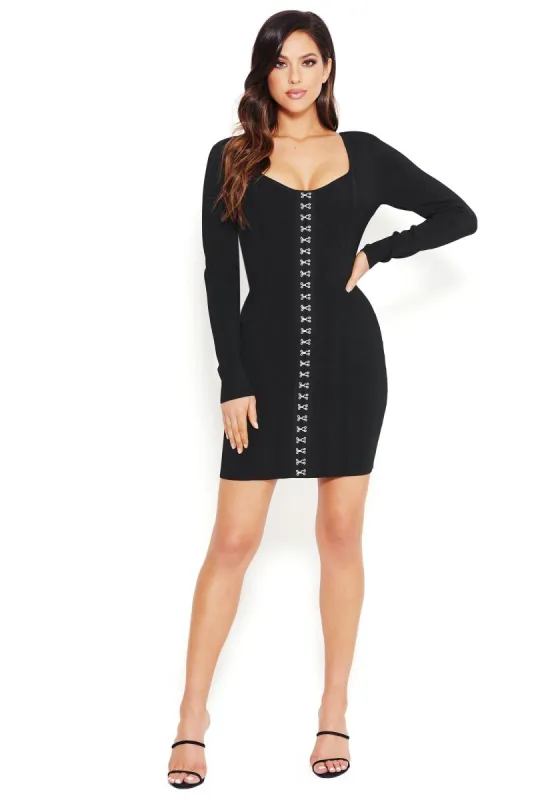Corset Front Bandage Dress sold by Bebe