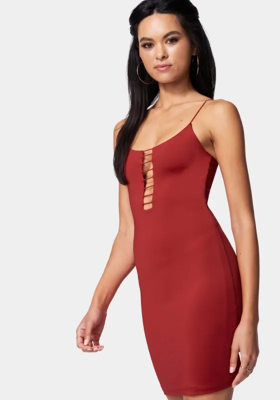 Caged Slinky Knit Dress sold by Bebe