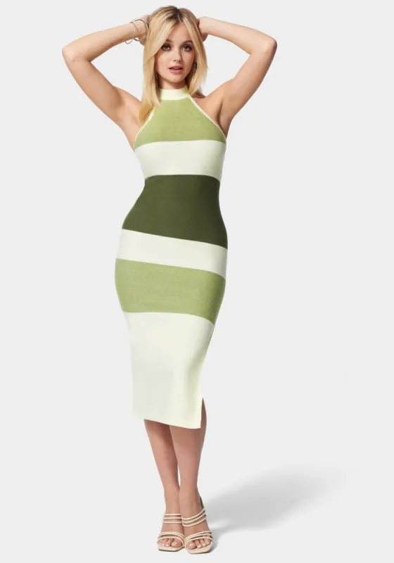 Halter Neck Rib Midi Dress sold by Bebe