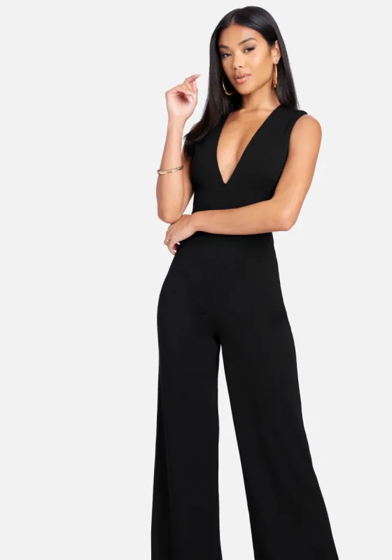 Cross Back Wide Leg Jumpsuit sold by Bebe