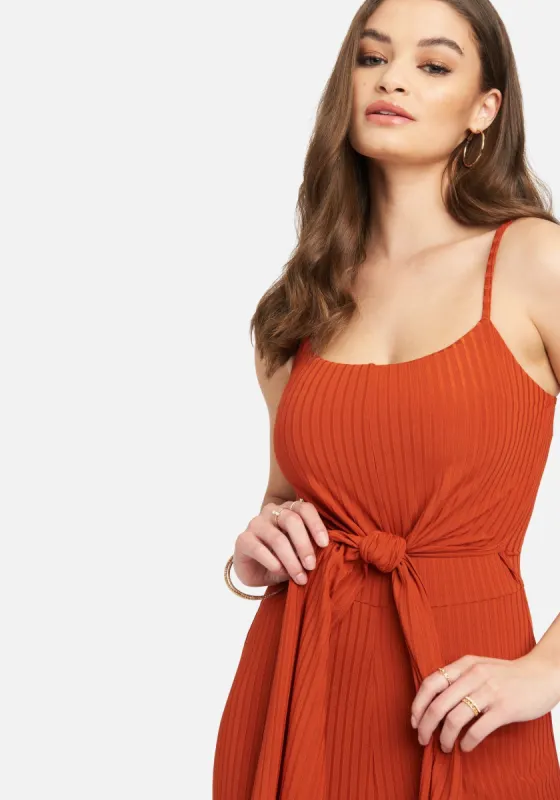 Knot Waist Slinky Knit Jumpsuit sold by Bebe