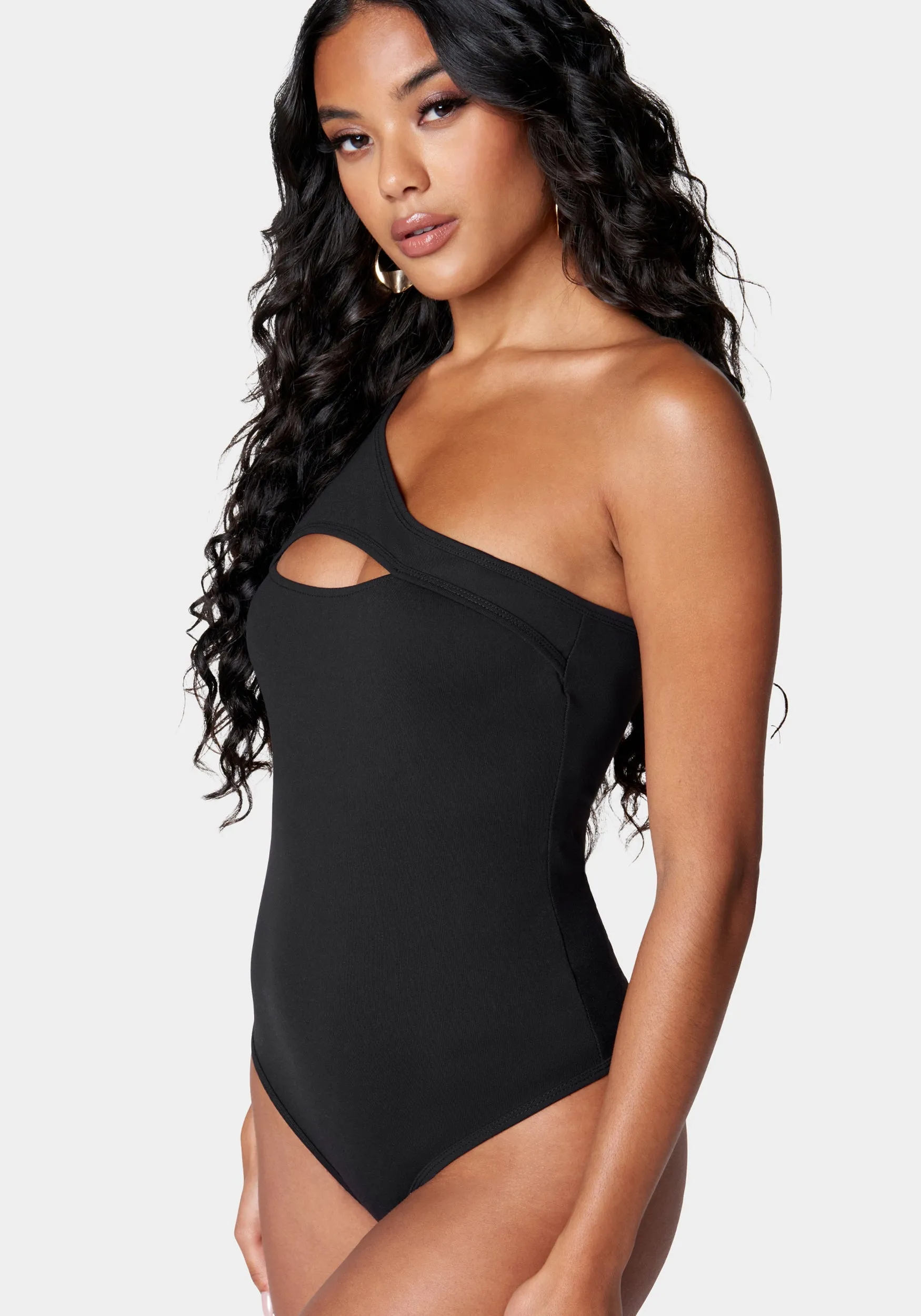Cutout Asymmetric One Shoulder Bodysuit sold by Bebe product image thumbnail 2