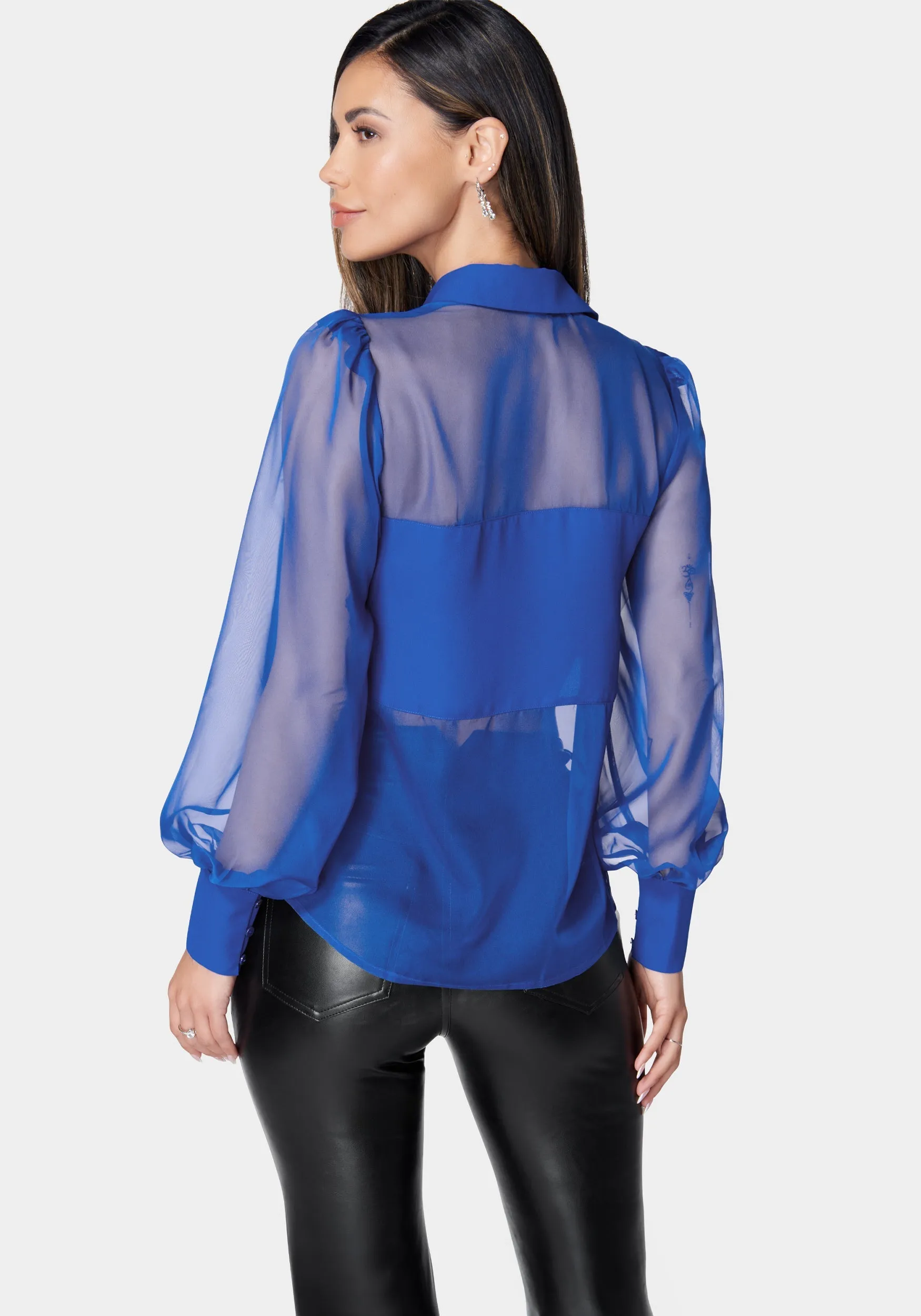 Chiffon Blouse With Crepe Combo sold by Bebe product image thumbnail 2