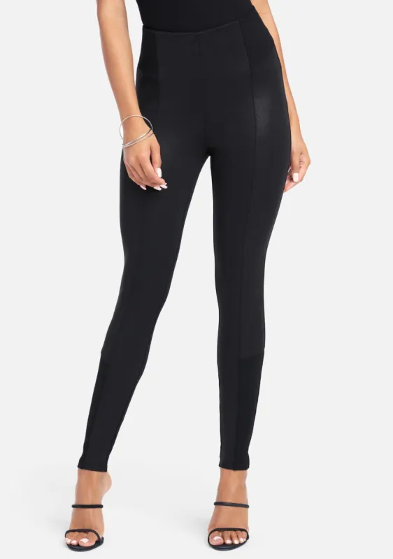 Mixed Fabric Coated Legging sold by Bebe