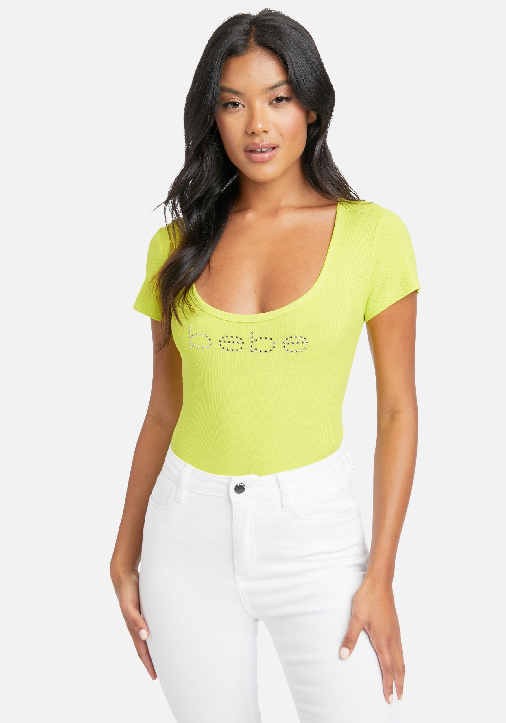 Crystal Logo Round Neck Short Sleeve Tee sold by Bebe