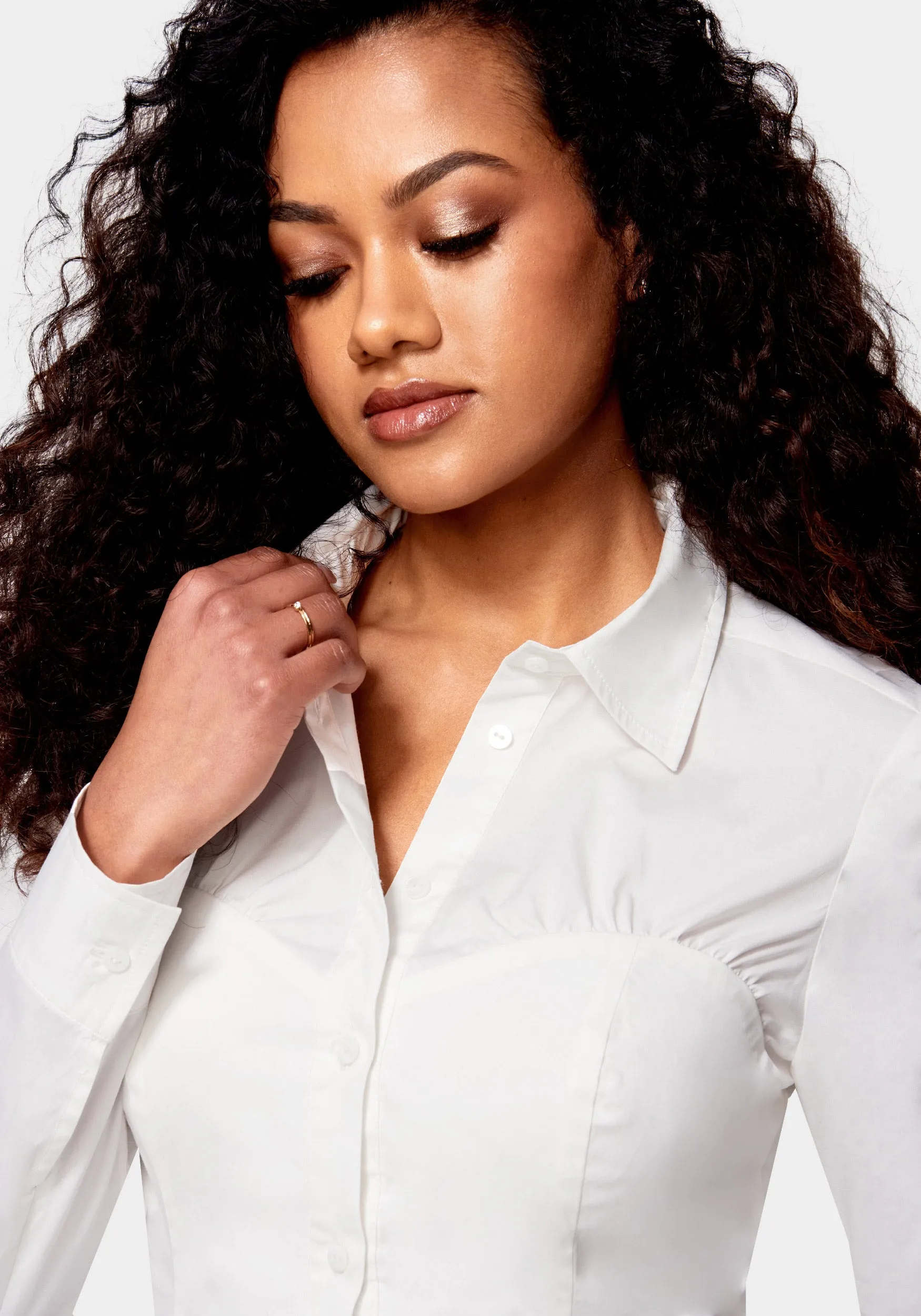 Poplin Bustier Illusion Blouse sold by Bebe product image thumbnail 4