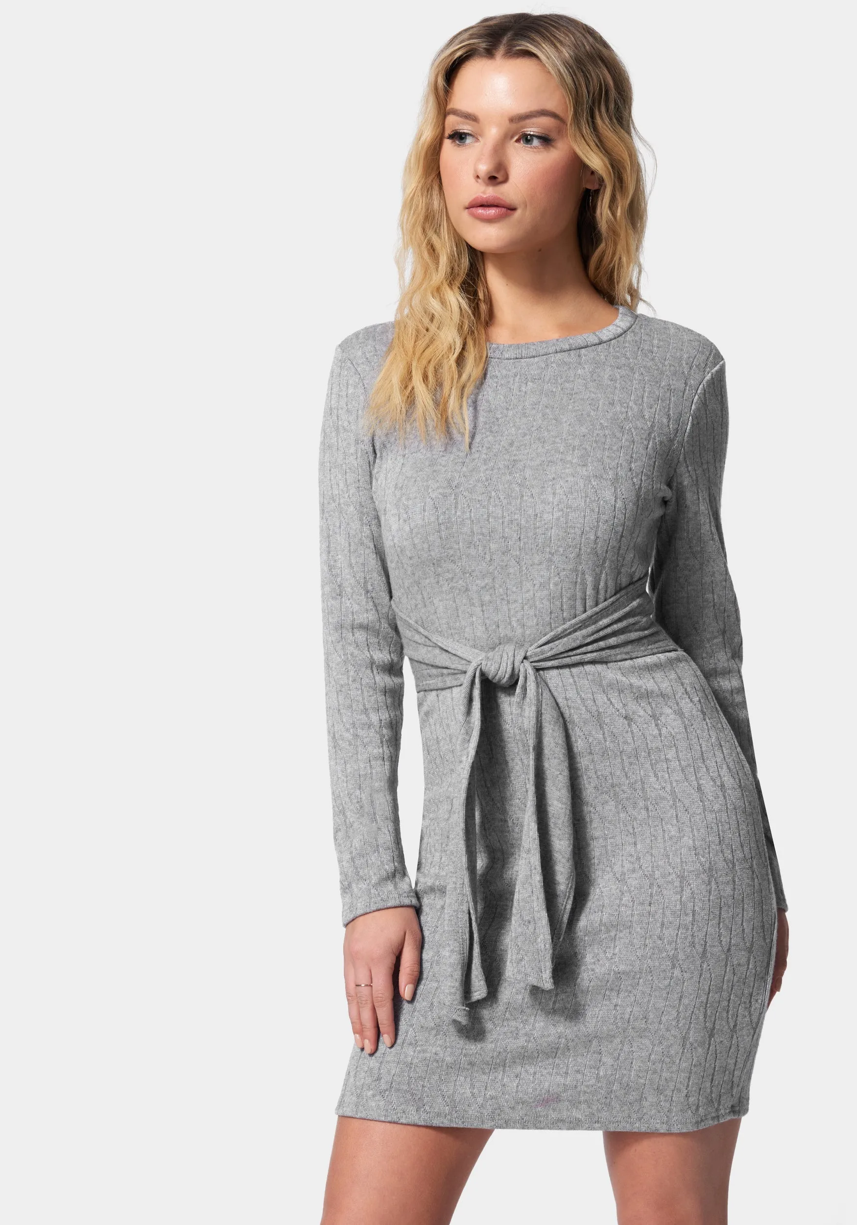Tie Waist Cable Knit Dress sold by Bebe product image thumbnail 2