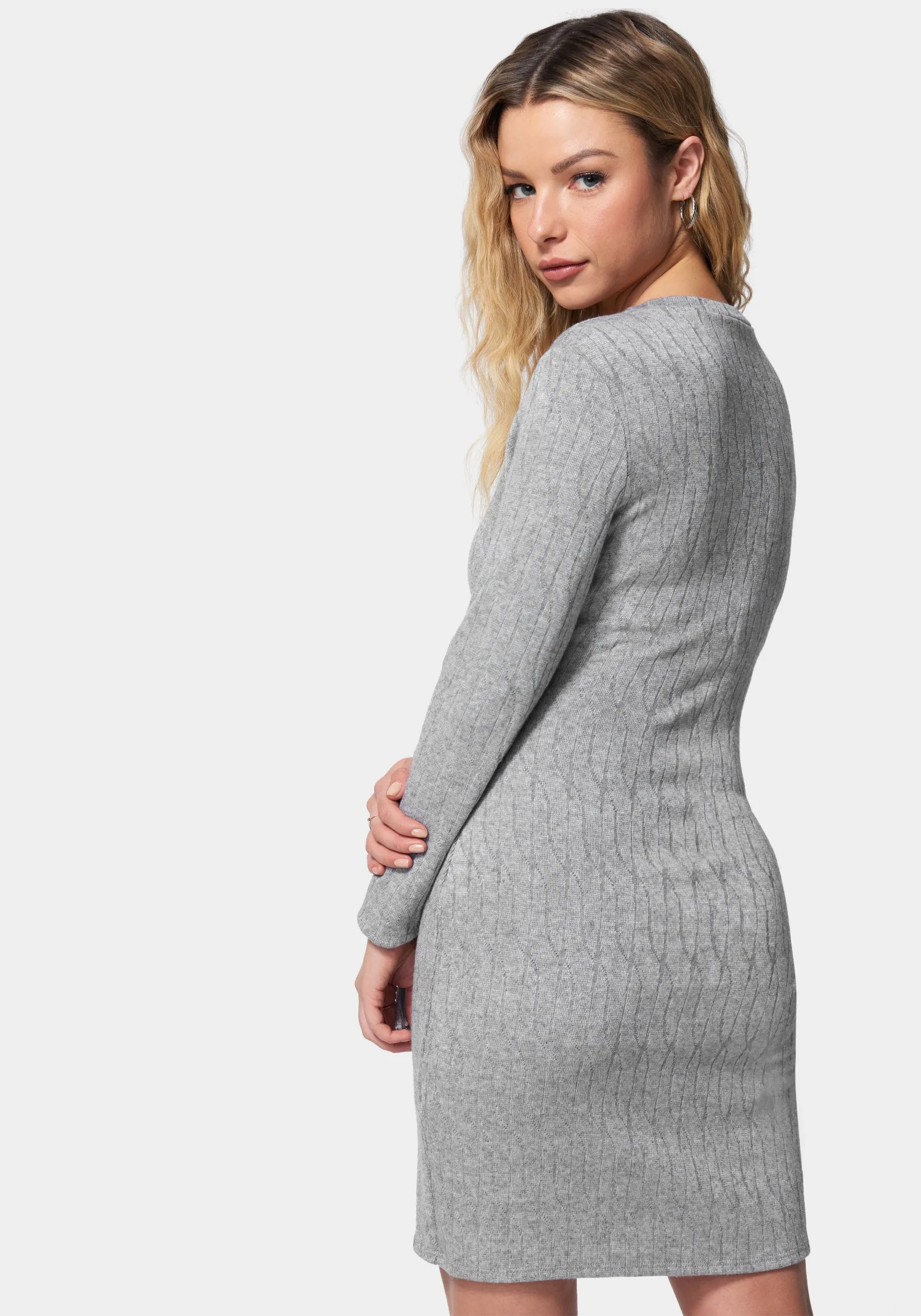 Tie Waist Cable Knit Dress sold by Bebe product image thumbnail 3