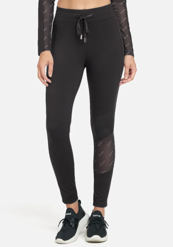 Bebe Logo High Waist Knit With Mesh Legging sold by Bebe