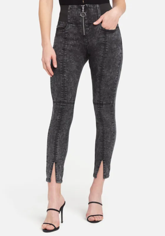 Elastic Waist Band Skinny Jeans sold by Bebe
